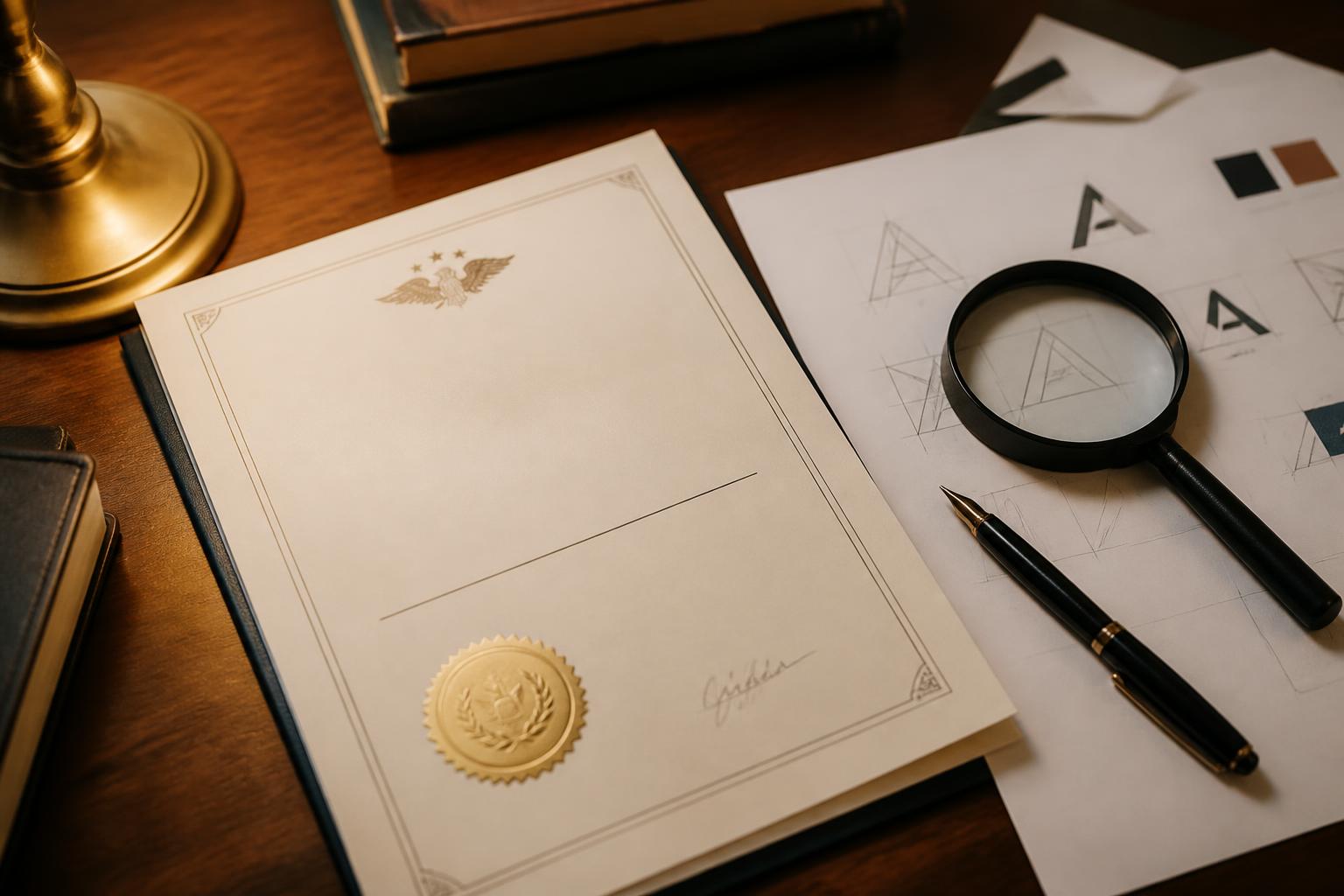 อสังหาริมทรัพย์และที่ดิน — Thai trademark registration certificate with a Department of Intellectual Property seal
