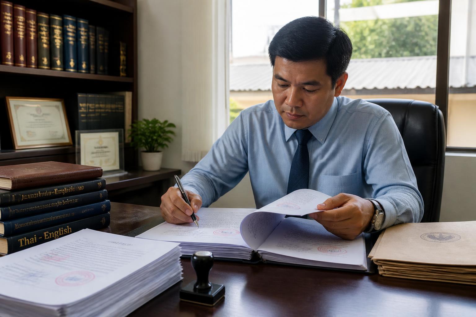 Certified Translation — Registered legal translator certifying Thai-English court documents with an official stamp